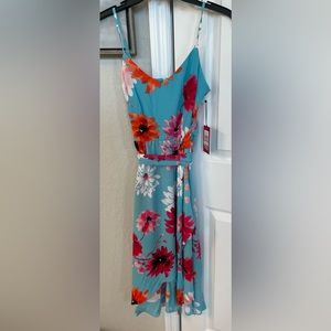 Vince Camuto Women’s High-Low Vibrant  Floral Zip Dress-Sz 0-NWT-Nordstroms-Fast